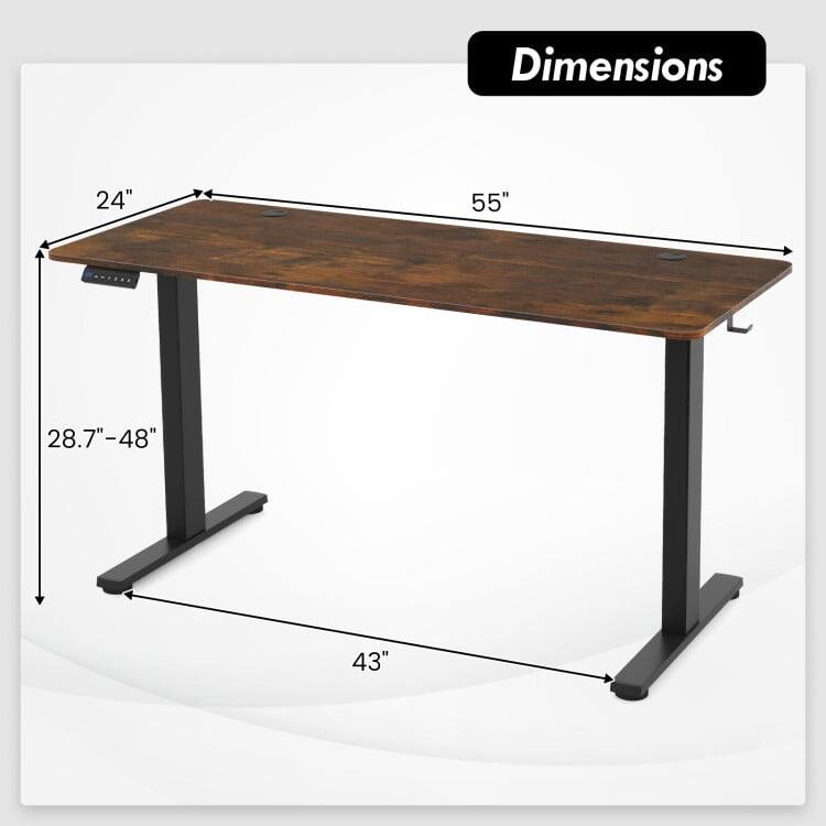 Dimensions: 24" x 55" x 28.7"-48" x 43"