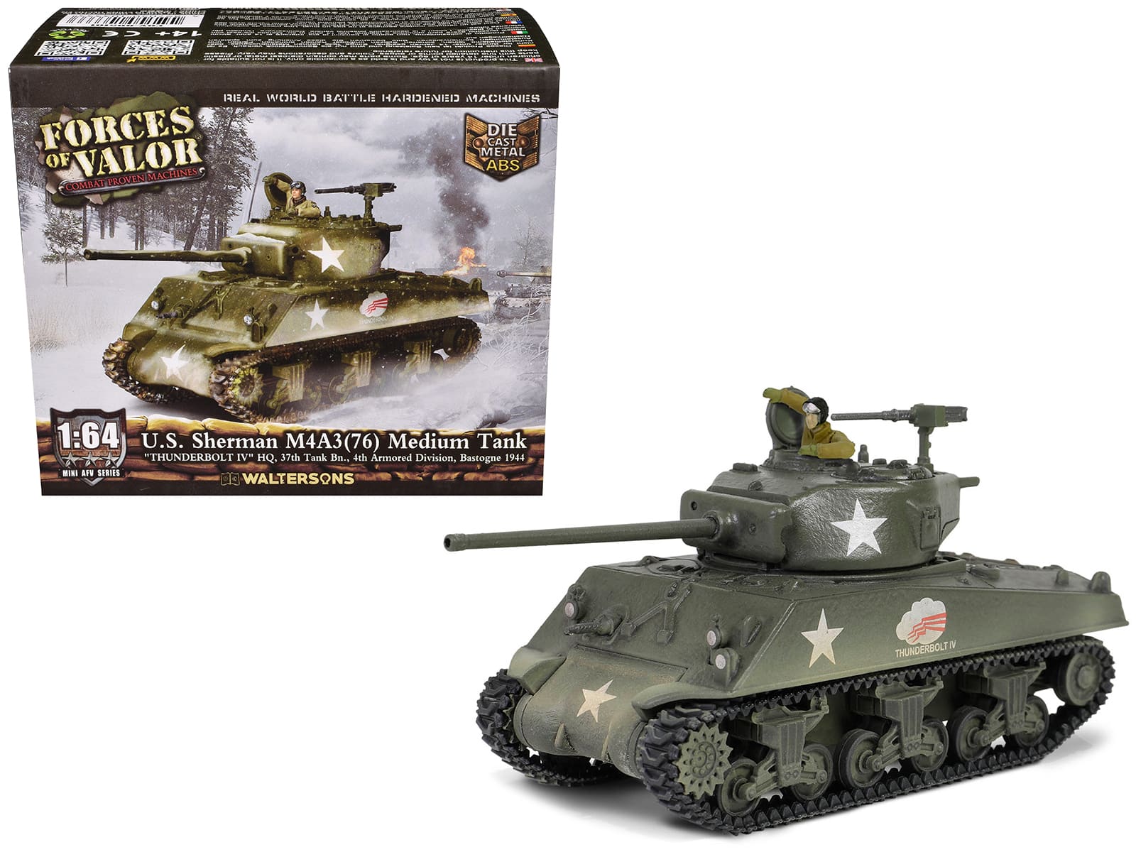 "U.S. Sherman M4A3(76) Medium Tank United States Army ""Mini AFV"" Series 1/64 Diecast Model by Forces of Valor" price history on PriceWatchPro
