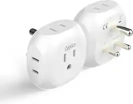 Ceptics - India, Pakistan Travel Adapter - 4 Input - Ultra Compact - Light Weight - White