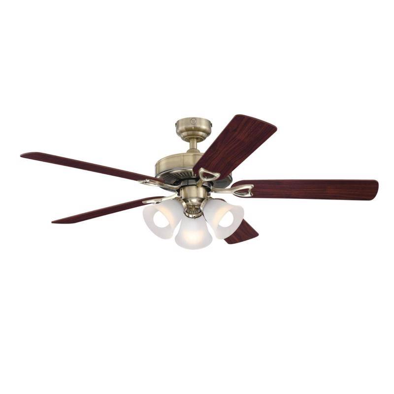 Front. Westinghouse - Westinghouse 52 in. Antique Brass Brown LED Indoor Ceiling Fan - Brown.