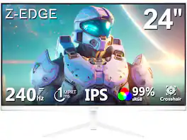 Z Z-Edge - 24 inch FHD 1920x1080 240Hz 1ms IPS Gaming Monitor, HDMI 2.0 + DP 1.4 - White