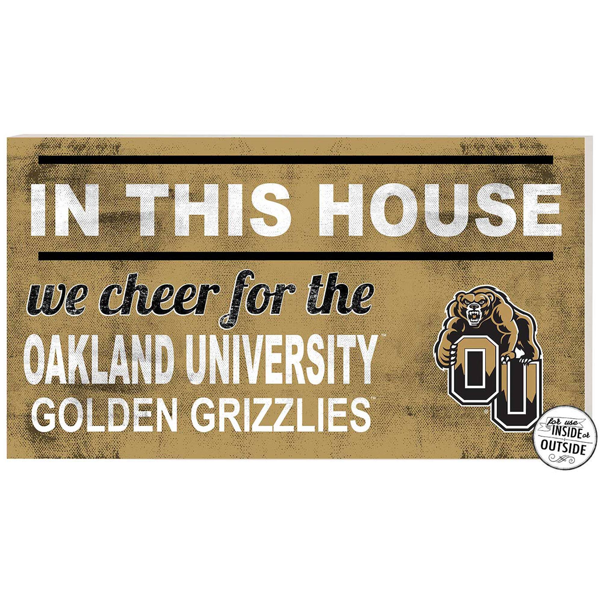 Oakland Golden Grizzlies 11" x 20" Indoor/Outdoor In This House Sign
