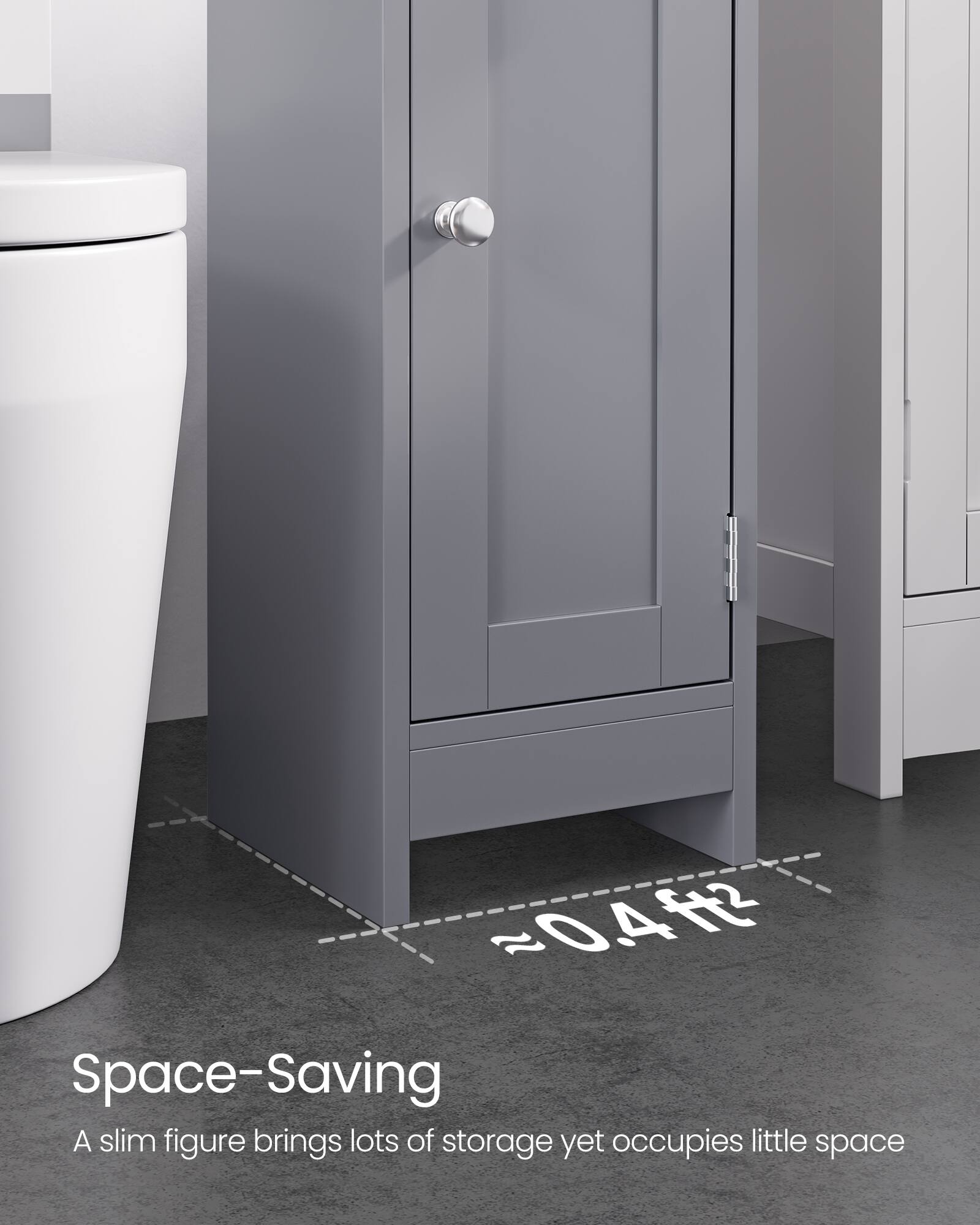 ~0.4 ft² Space-Saving  
A slim figure brings lots of storage yet occupies little space