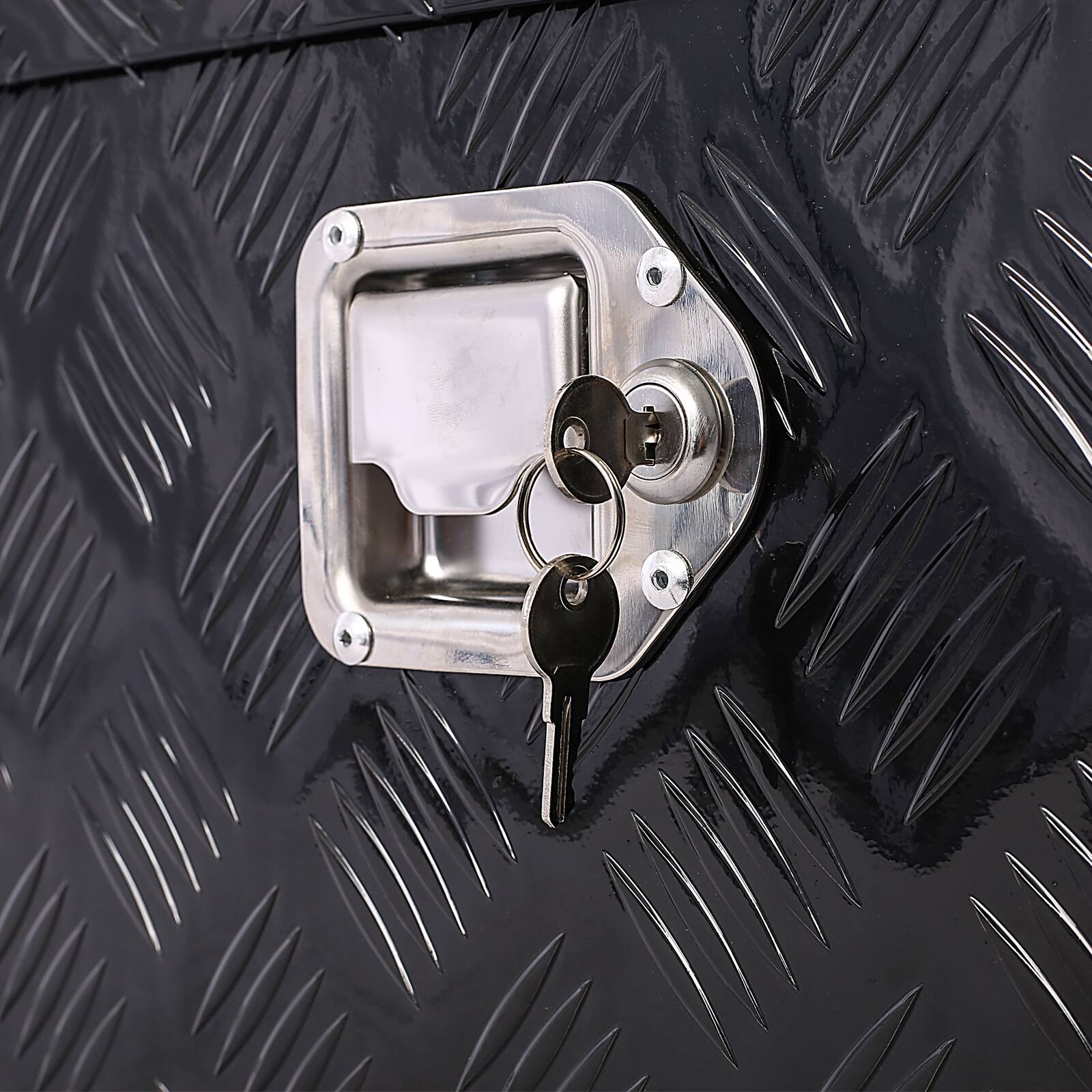 Alt View 1. APRILSOUL - 30 Inch Aluminum Truck Tool Box Lightweight Corrosion Resistant Versatile Mounting - Black.