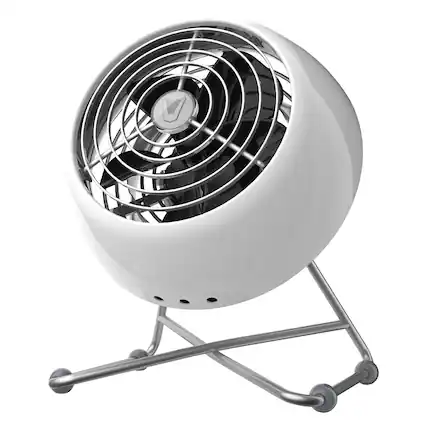 Front. Vornado - Vfan Mini Modern Green Circulator - White.
