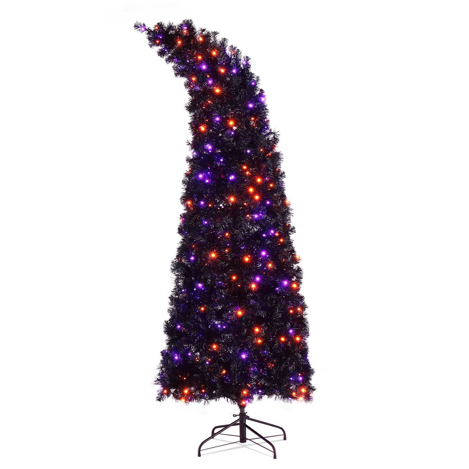 Alt View 2. Spaco - Spaco 7ft Wizard Hat Christmas Tree with 1050 Tips and 400 Lights - Black.
