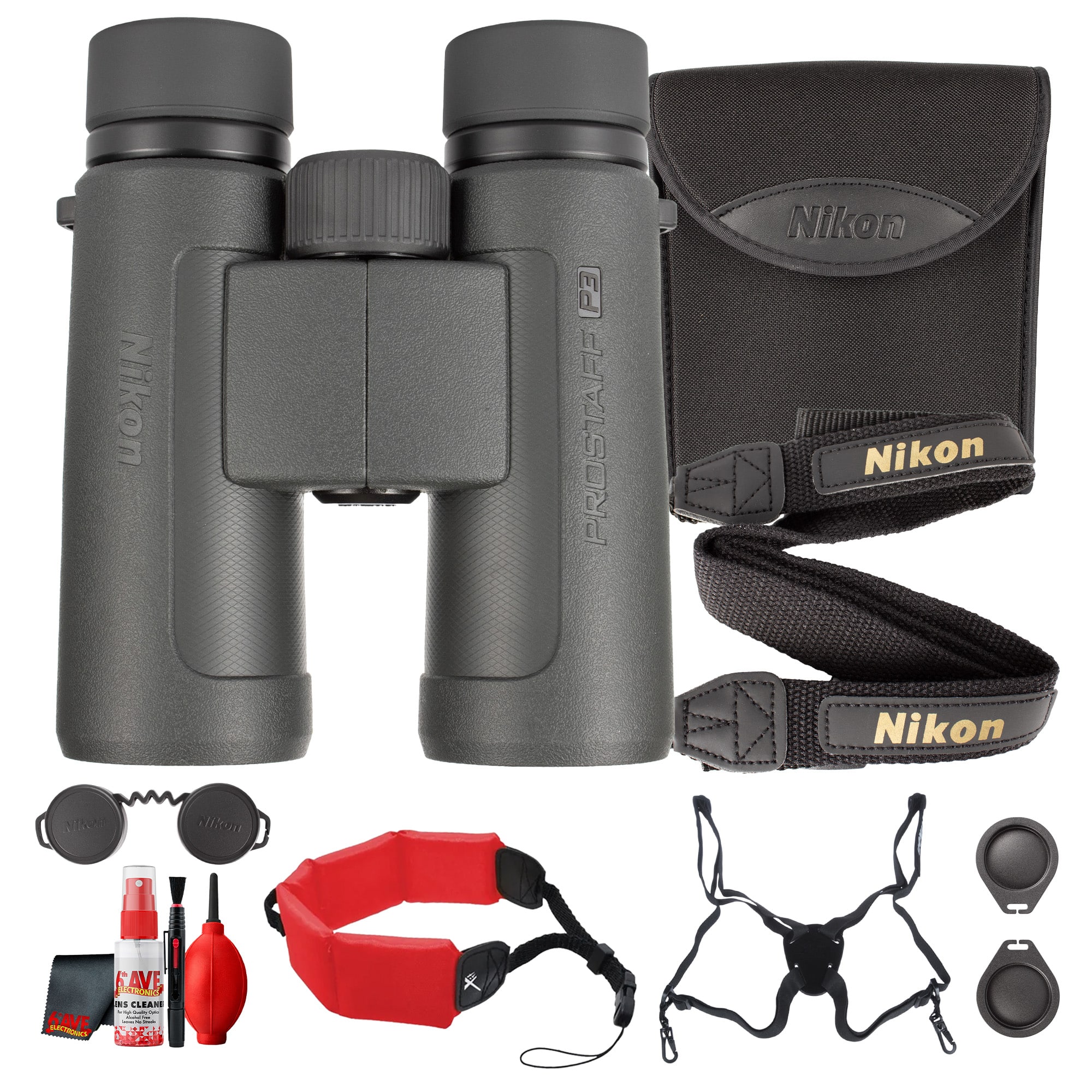 Nikon - PROSTAFF P3 10x42 Binoculars, Waterproof Fogproof Roof Prism Binoculars Bundle price history on PriceWatchPro