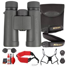 Nikon - PROSTAFF P3 10x42 Binoculars, Waterproof Fogproof Roof Prism Binoculars Bundle