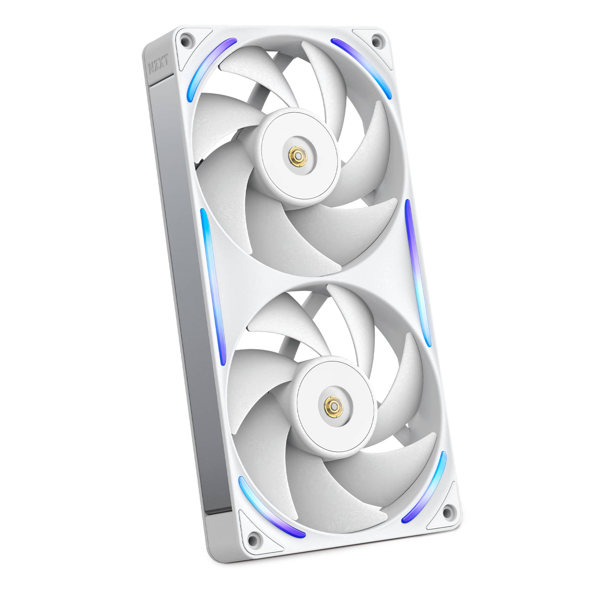 NZXT - NZXT-F240X Performance Fan - 240mm Single-Frame Case Fan w/ 2 x 120mm PWM RGB Computer Case Fans with LCP Frame & Blades - White