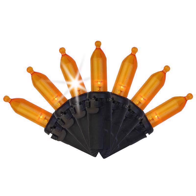 Front. Celebrations - Orange 100 ct LED Mini Halloween String Lights - Orange.