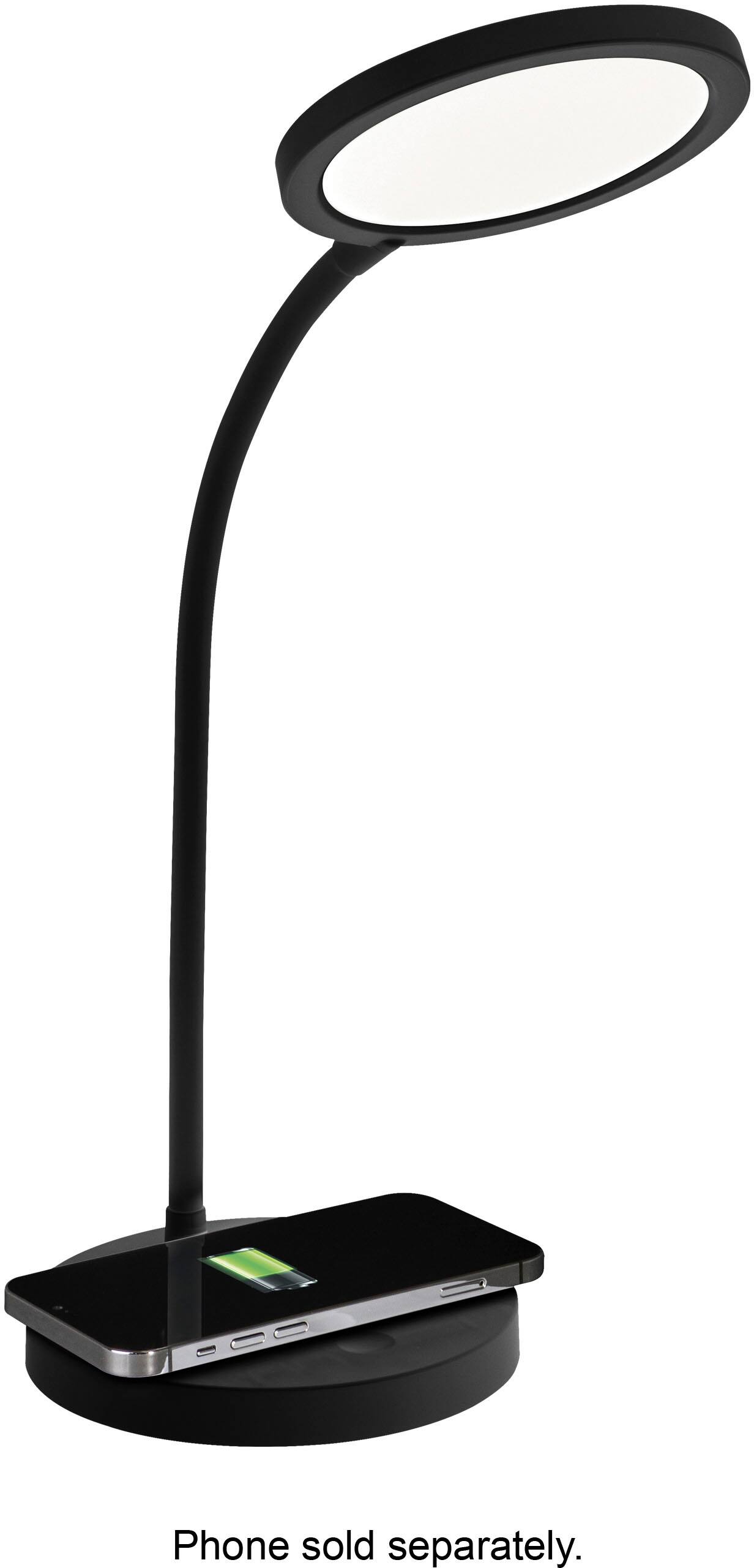 OttLite - Good Housekeeping Circular LED Desk Lamp w/Wireless Charging - Black