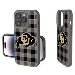 Keyscaper - NCAA - Colorado Buffaloes Plaid Soft Touch iPhone Case - 14 - Gray