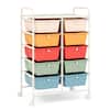 Front. Costway - 10 Drawer Storage Cart Utility Rolling Trolley Kitchen Office Organizer - Macaron.