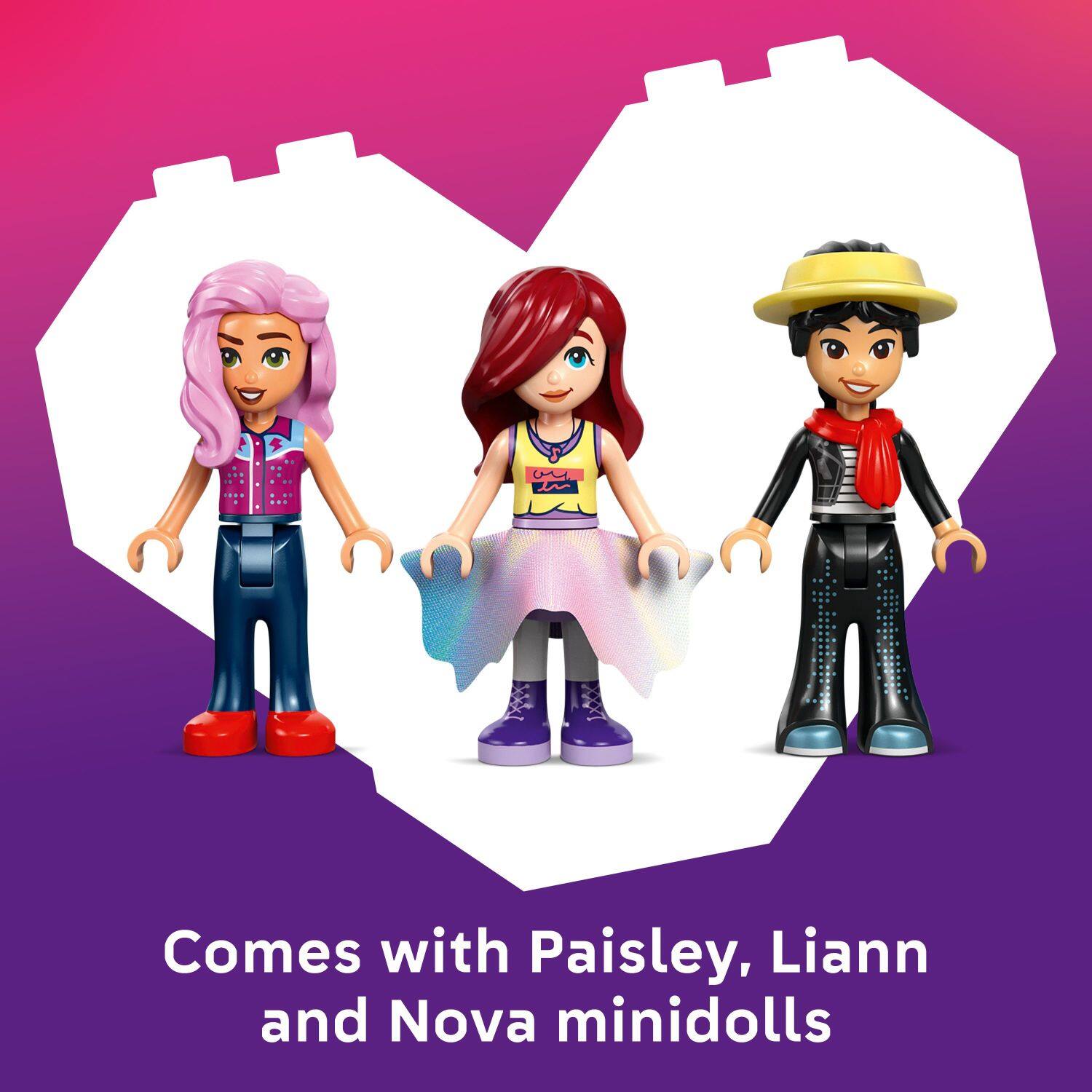 Comes with Paisley, Liann and Nova minidolls
