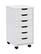 Front. Linon Home Décor - Monte Six-Drawer Rolling Storage Cart - Whitewash.
