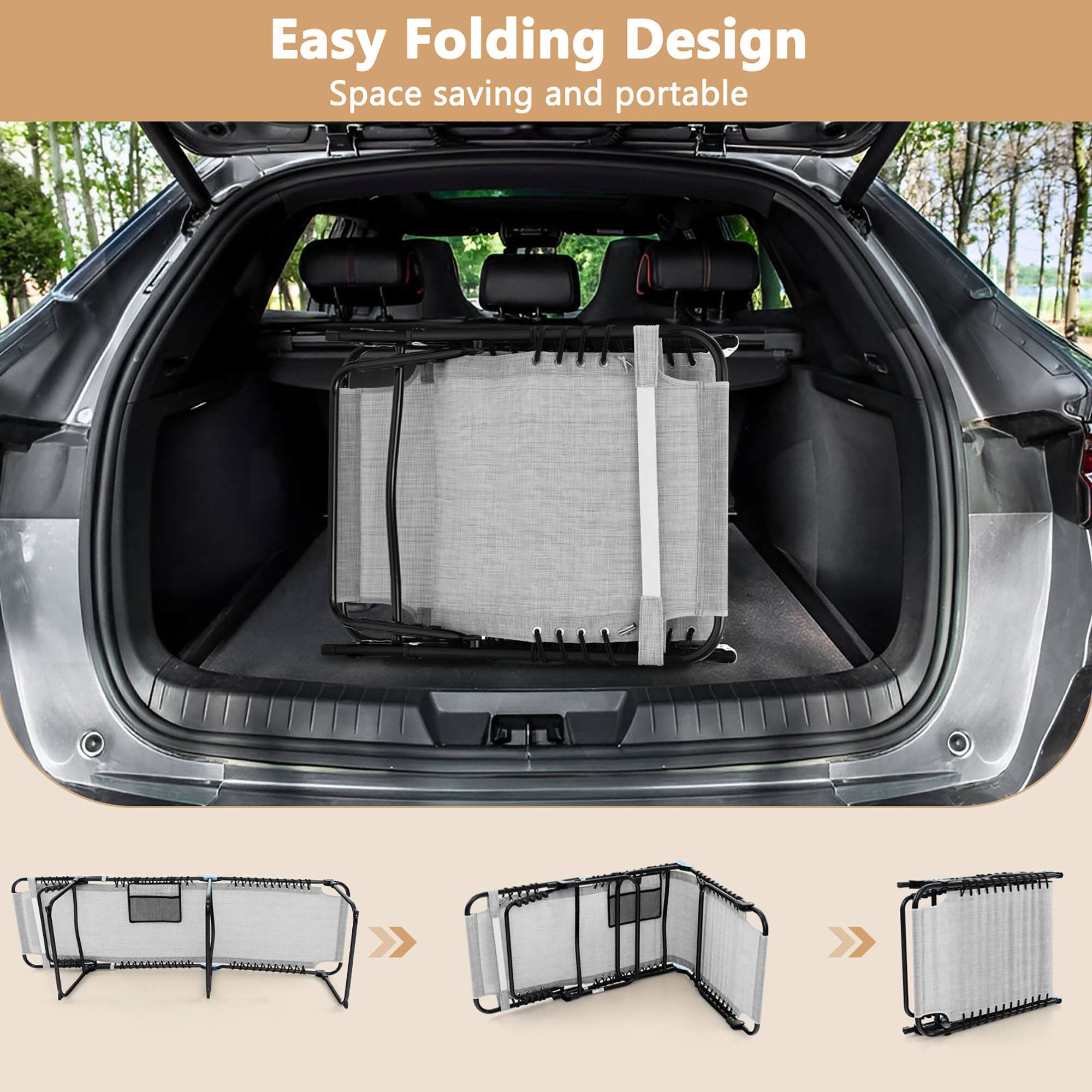 Easy Folding Design
Space saving and portable