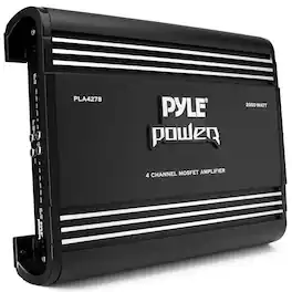 Pyle - PLA4278 2000W 4-Channel Car Stereo Amplifier, Bridgeable MOSFET, Thermal & Short Circuit Protection