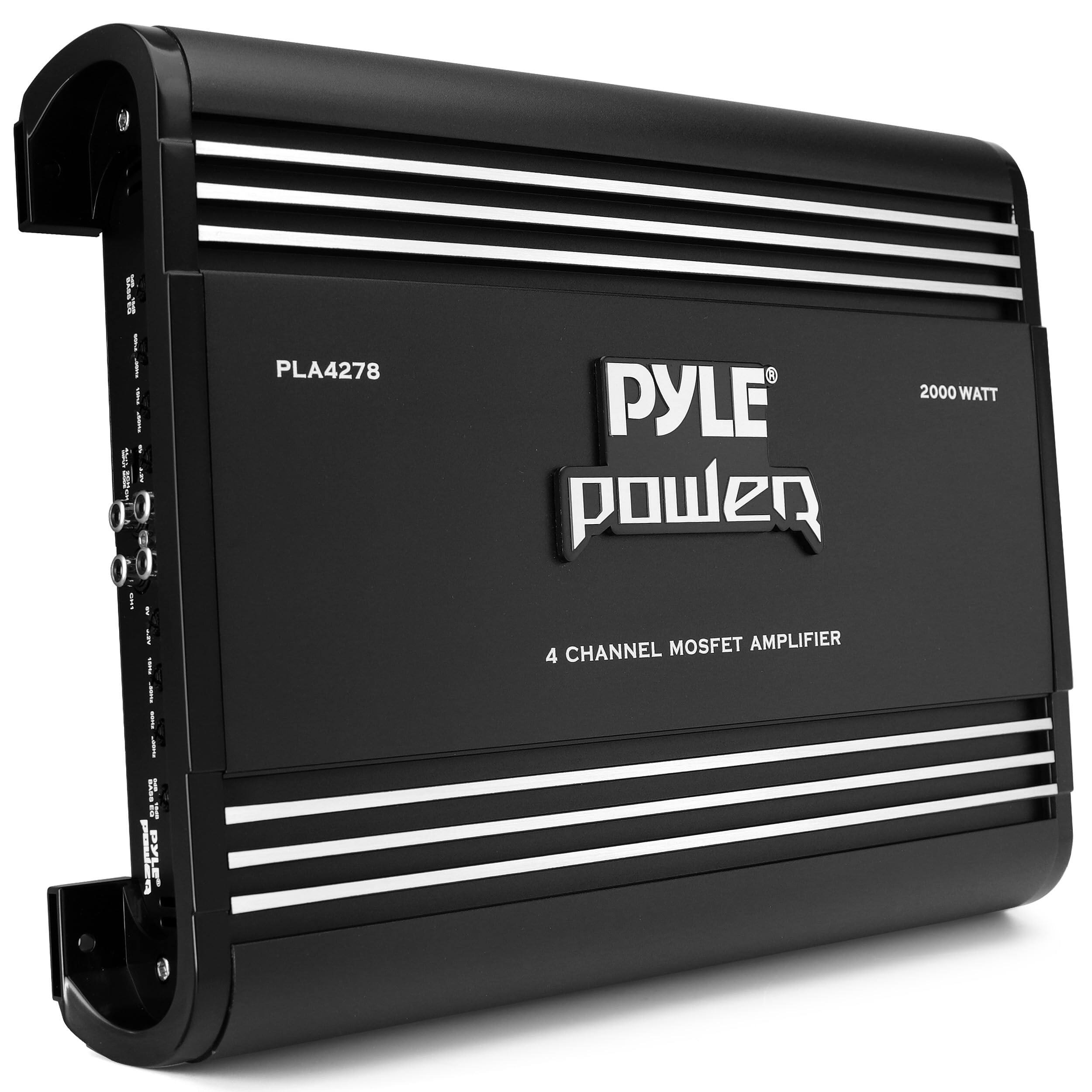 Pyle - PLA4278 2000W 4-Channel Car Stereo Amplifier, Bridgeable MOSFET, Thermal & Short Circuit Protection