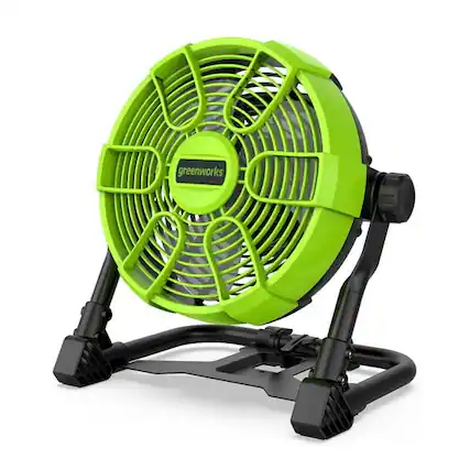 Front. Greenworks - Greenworks 24V 10" (5-Speed) Fan (500 CFM), Hybrid (AC / DC), AC Charger Included (Battery Not Included) - Green.