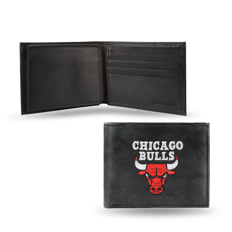 Rico Industries Chicago Bulls NBA Embroidered Black Leather Bi fold ...