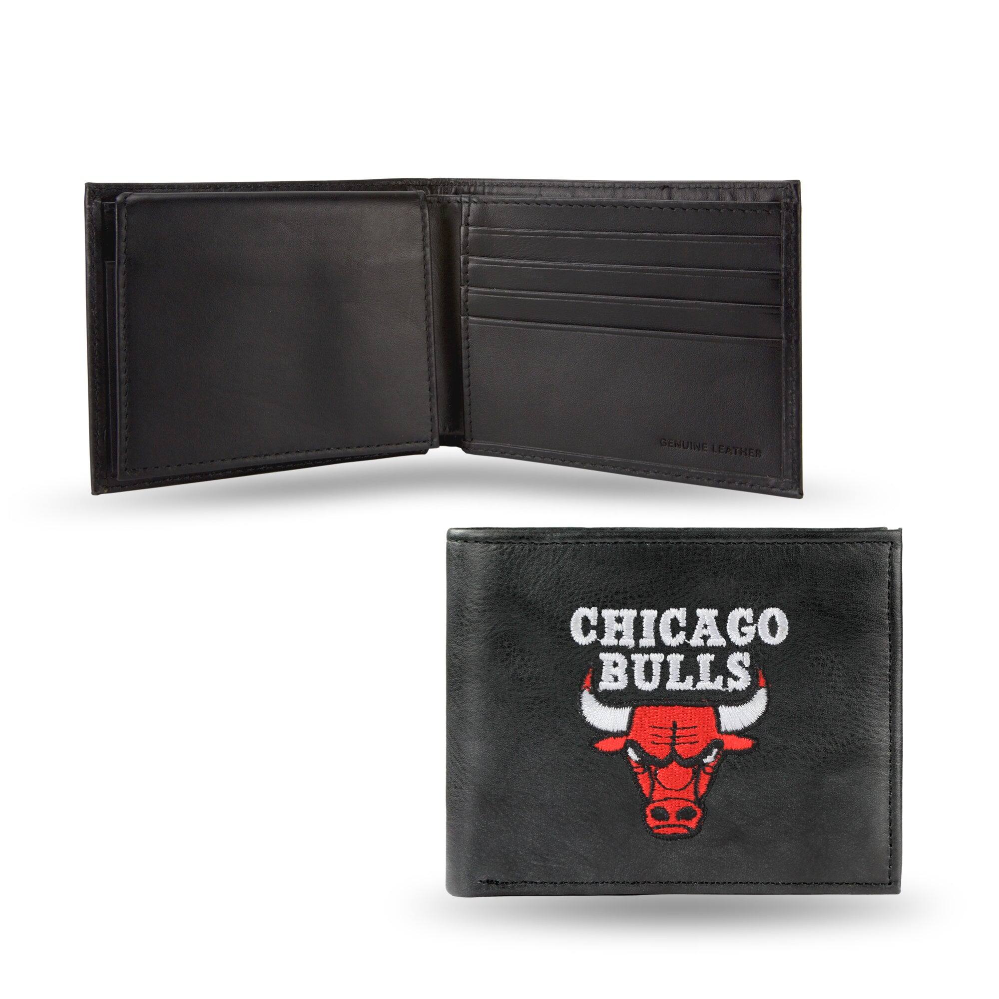 Rico Industries Chicago Bulls NBA Embroidered Black Leather Bi fold ...
