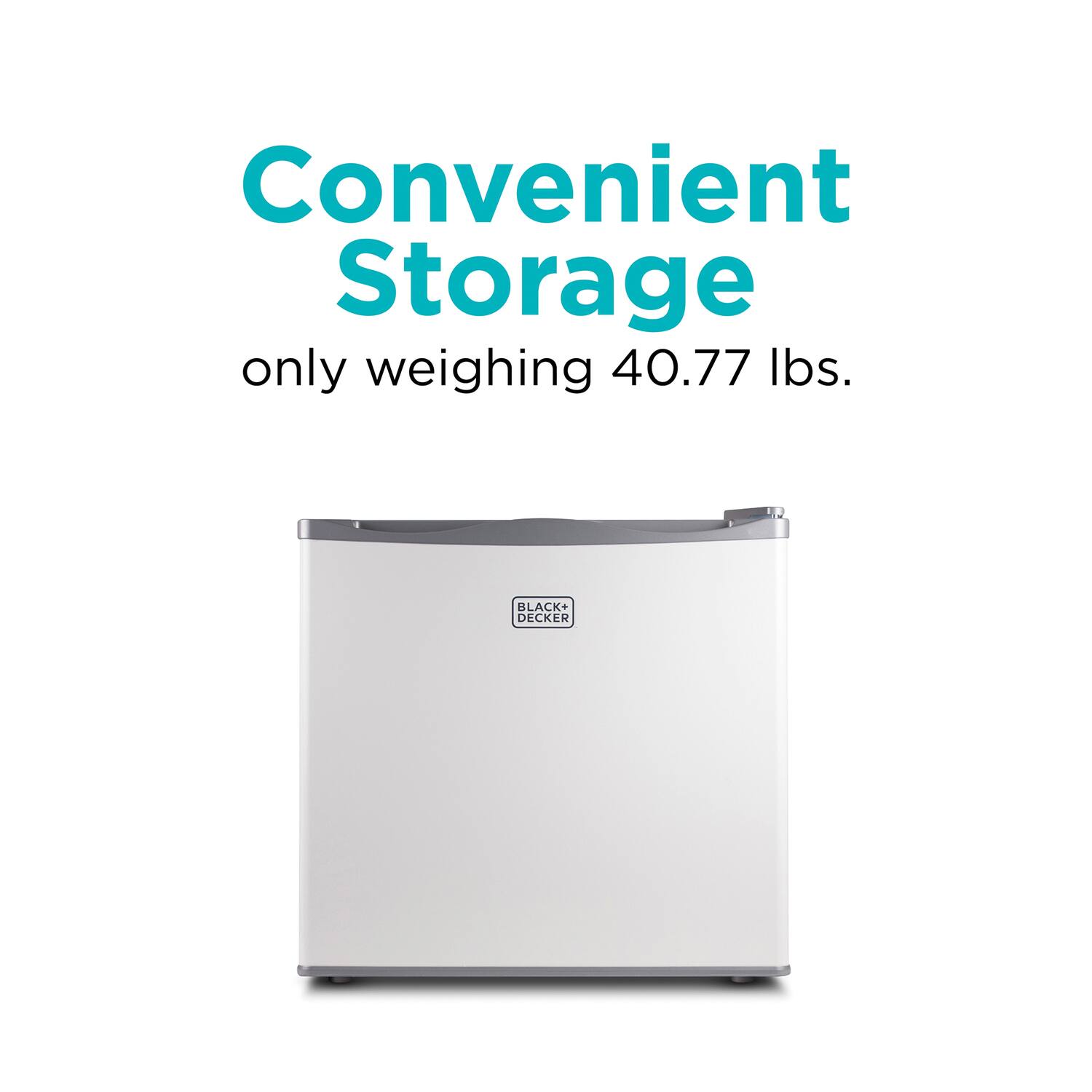 Convenient Storage only weighing 40.77 lbs. BLACK+ DECKER