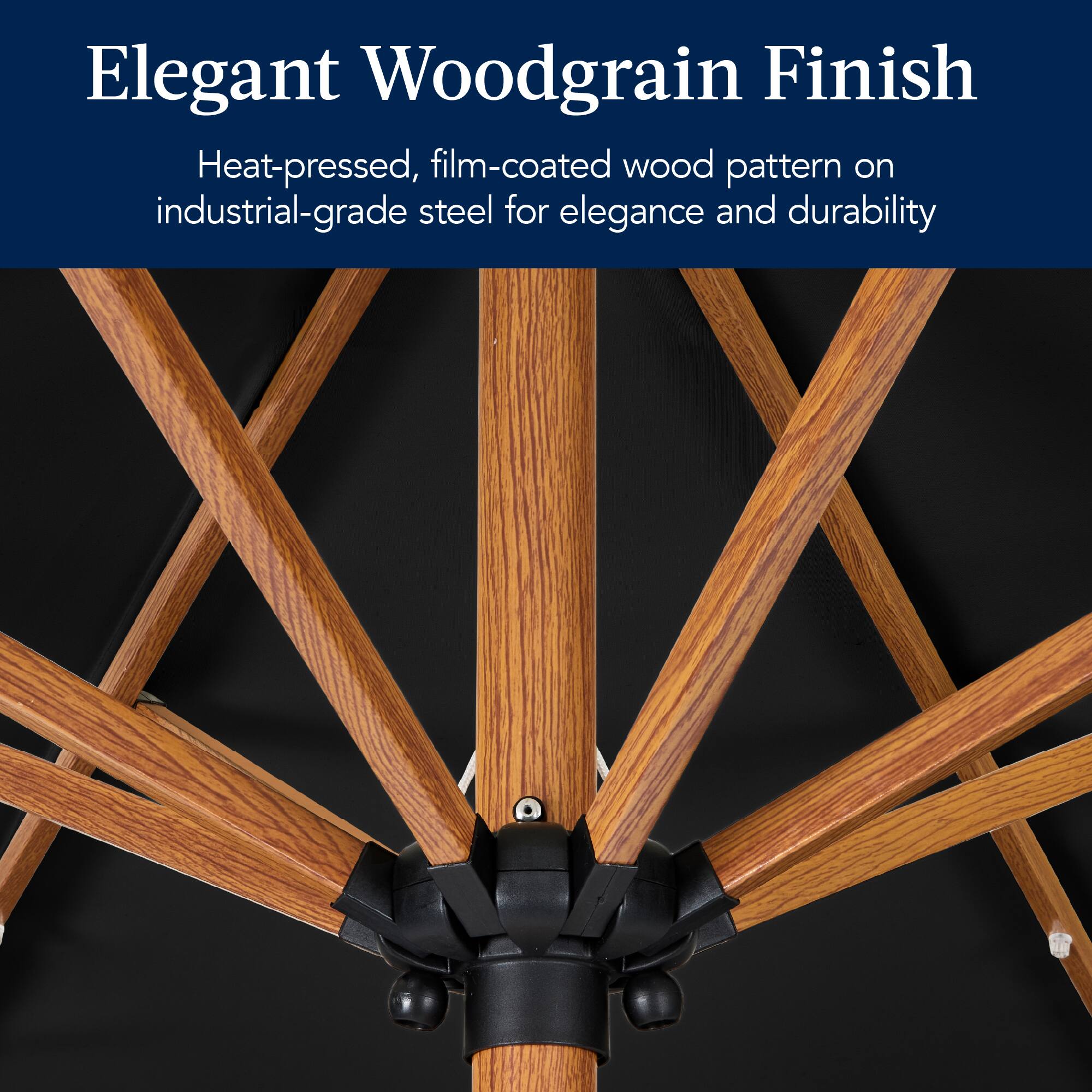 Elegant Woodgrain Finish

Heat-pressed, film-coated wood pattern on industrial-grade steel for elegance and durability