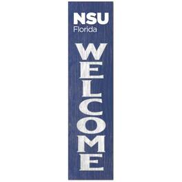 Jardine - Nova Southeastern Sharks 12'' x 48'' Outdoor Leaner Welcome Sign - Blue