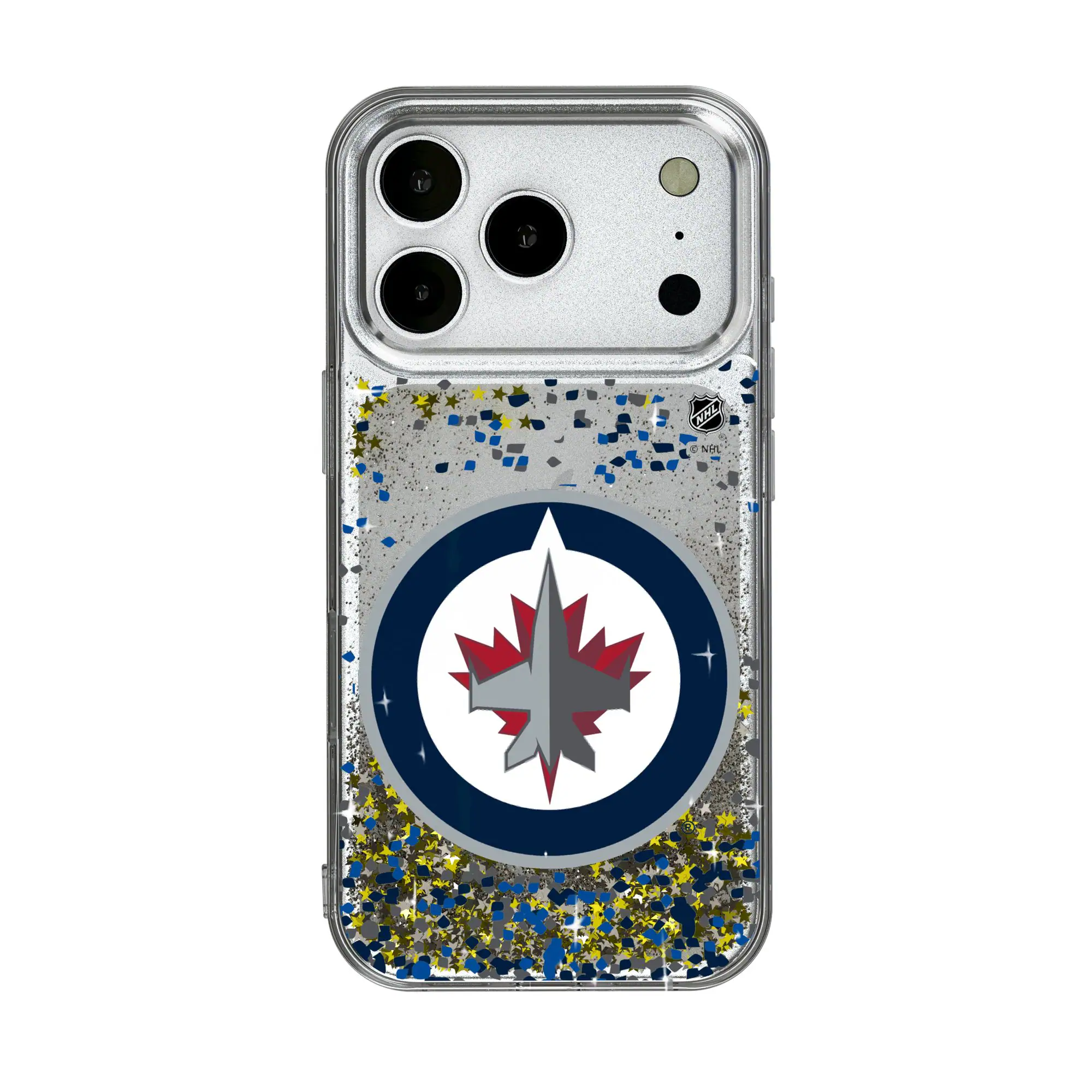 Keyscaper - NHL - Winnipeg Jets iPhone Confetti Glitter Case - 14 Pro Max - Multicolor