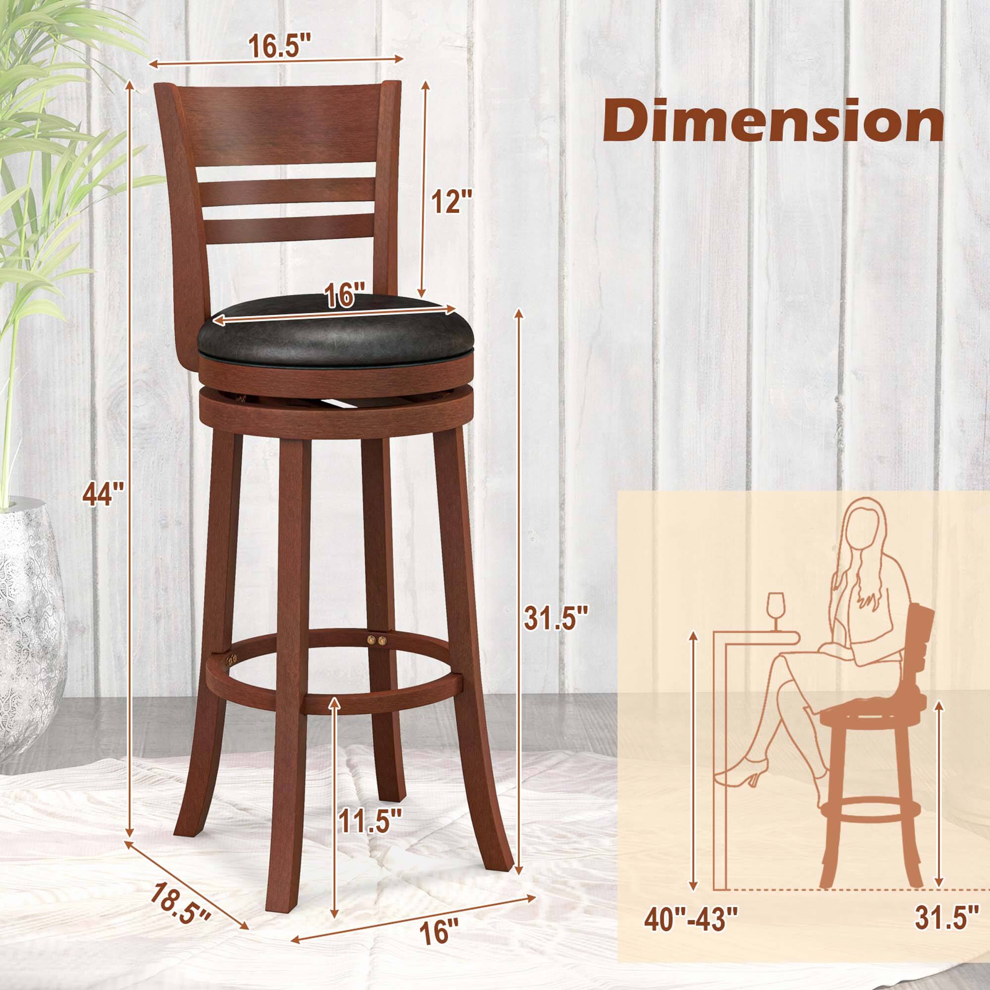 The text on the image reads "Dimension 16.5" 12" 16" 44" 31.5" 11.5" 18.5" 16" 40"-43" 31.5". This text describes the dimensions of the chair, which include the height, seat height, and seat width. The chair is 16.5 inches tall, with a seat height of 12 inches and a seat width of 16 inches. The chair's dimensions are also shown in a diagram, with the seat height and width being 44 inches and 31.5 inches, respectively.
