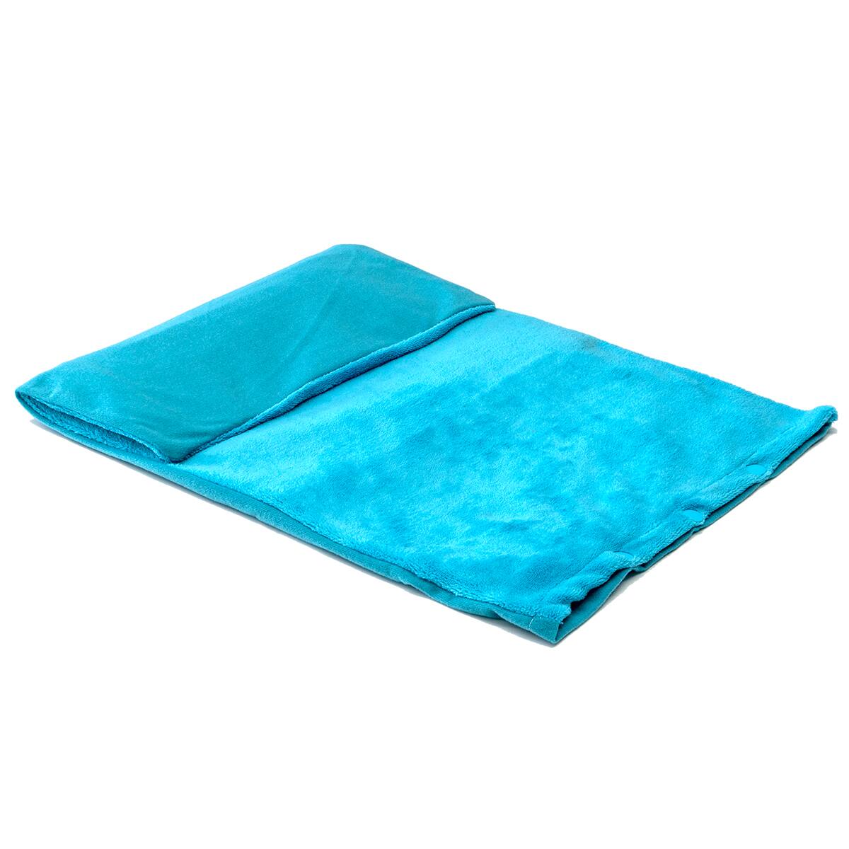 Back. MOVSSOU - 12" x 24" Heating Pad with Cover Plug-in for Back Neck and Shoulder Pain Relief Machine Washable - blue.