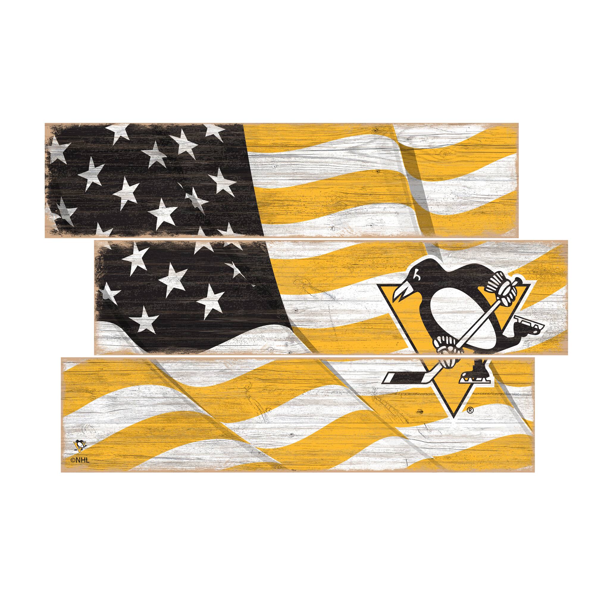 Pittsburgh Penguins 3-Plank Team Flag