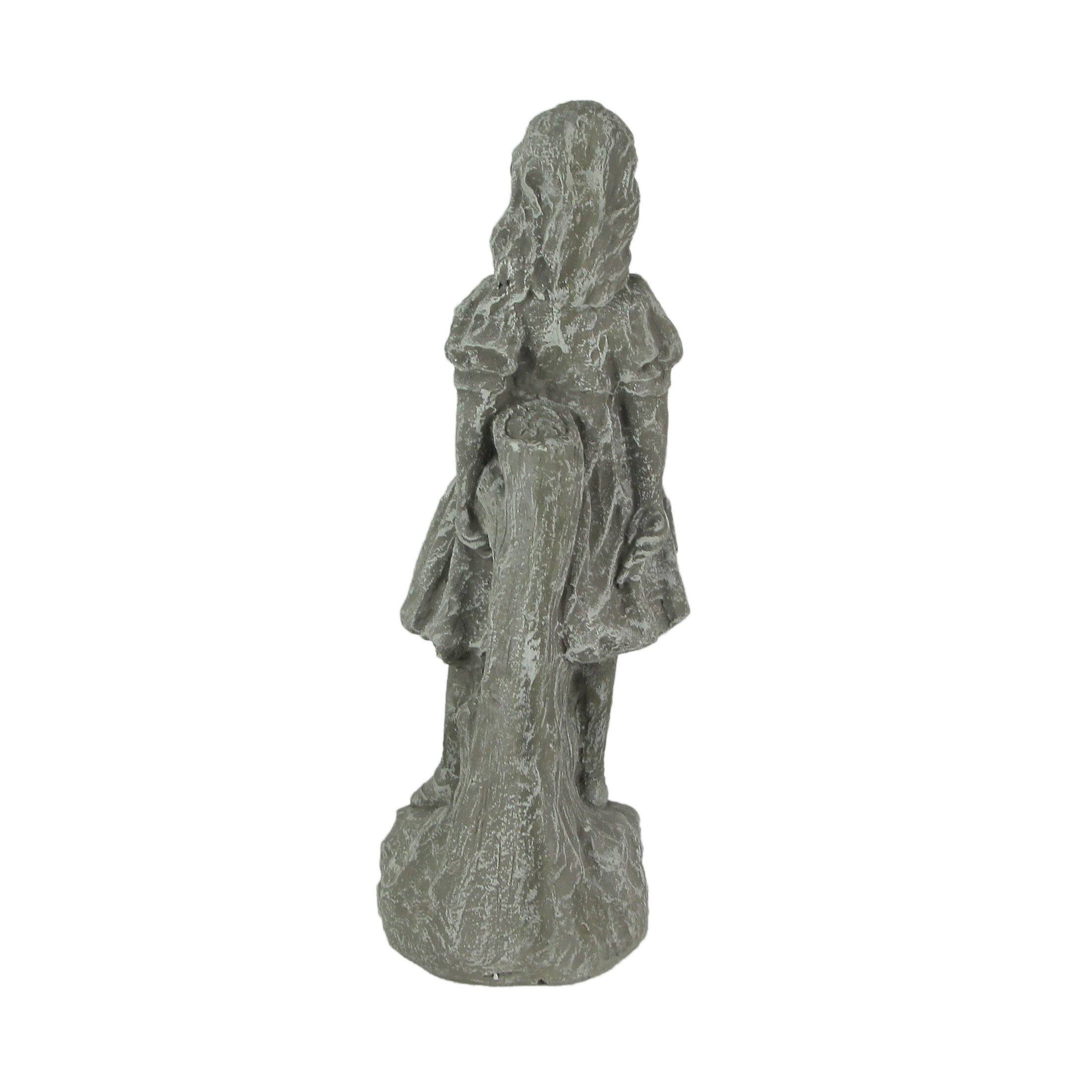 Alt View 2. Things2Die4 - Alice in Wonderland Light Gray Finish Statue 19.5 Inches High-CEMENT - Grey.