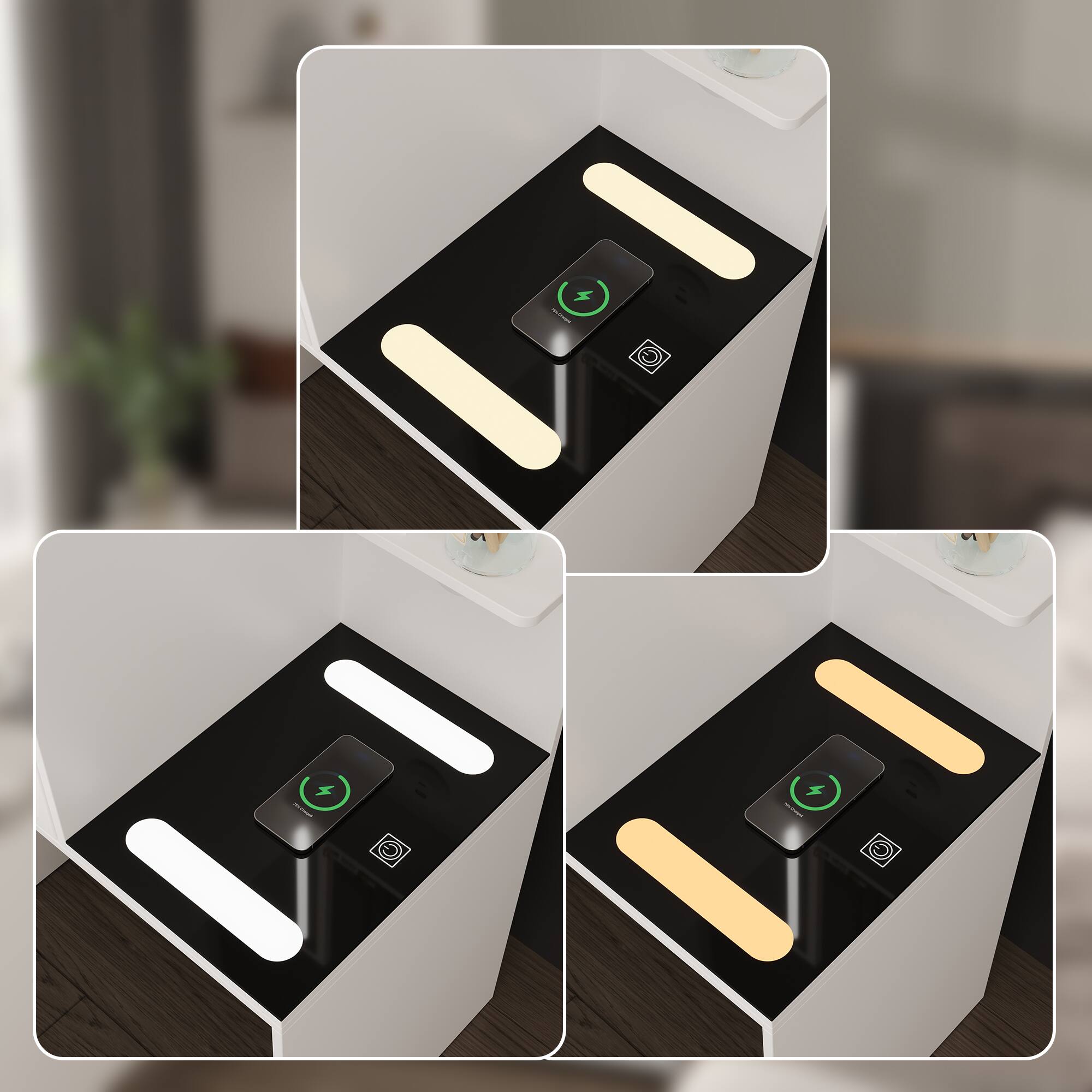 Alt View 8. Famapy - Famapy Multifunctional Vanity Nightstand: Your Compact Beauty & Storage Hub - White.