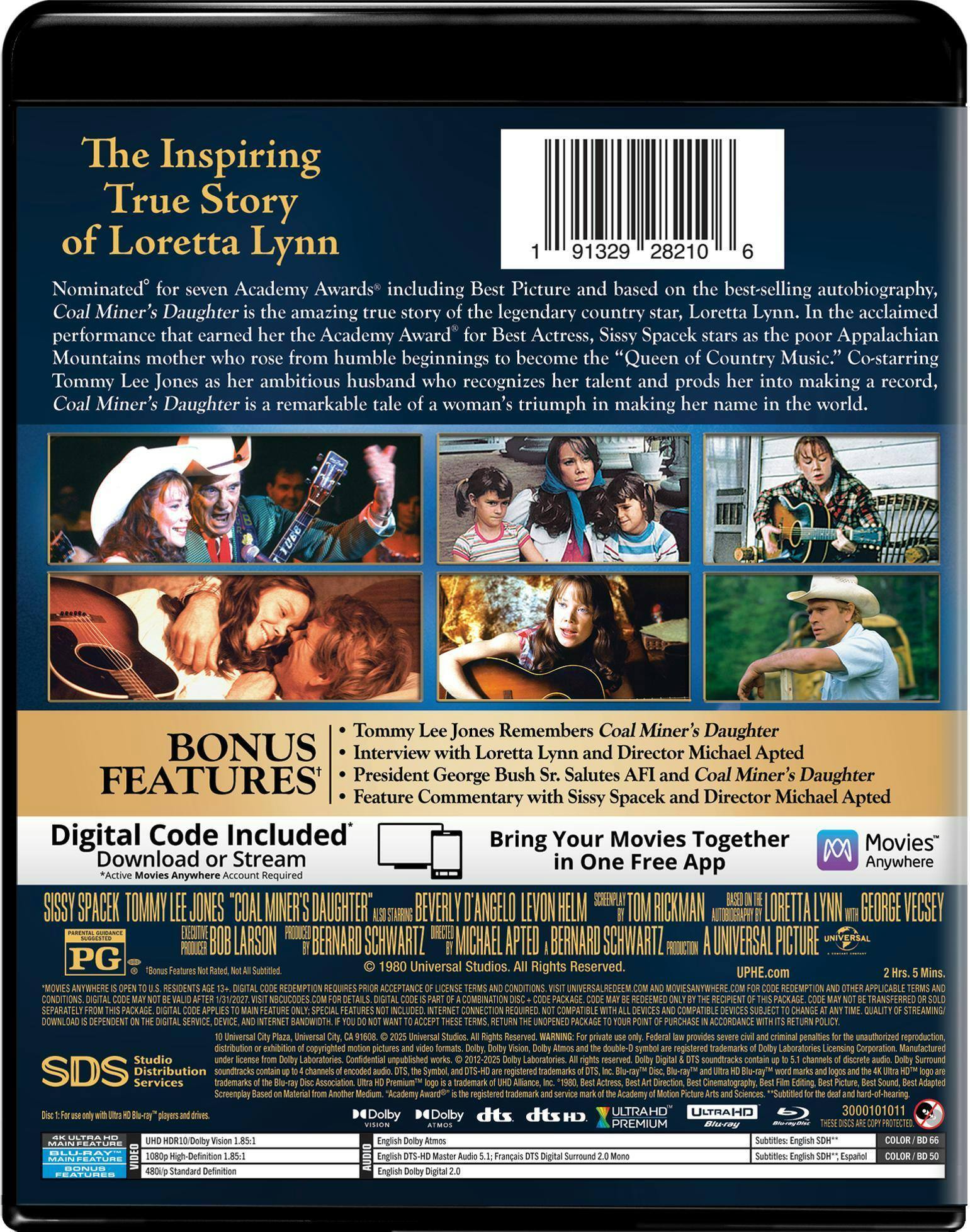 Back. Coal Miner's Daughter   - 4K Blu-Ray.