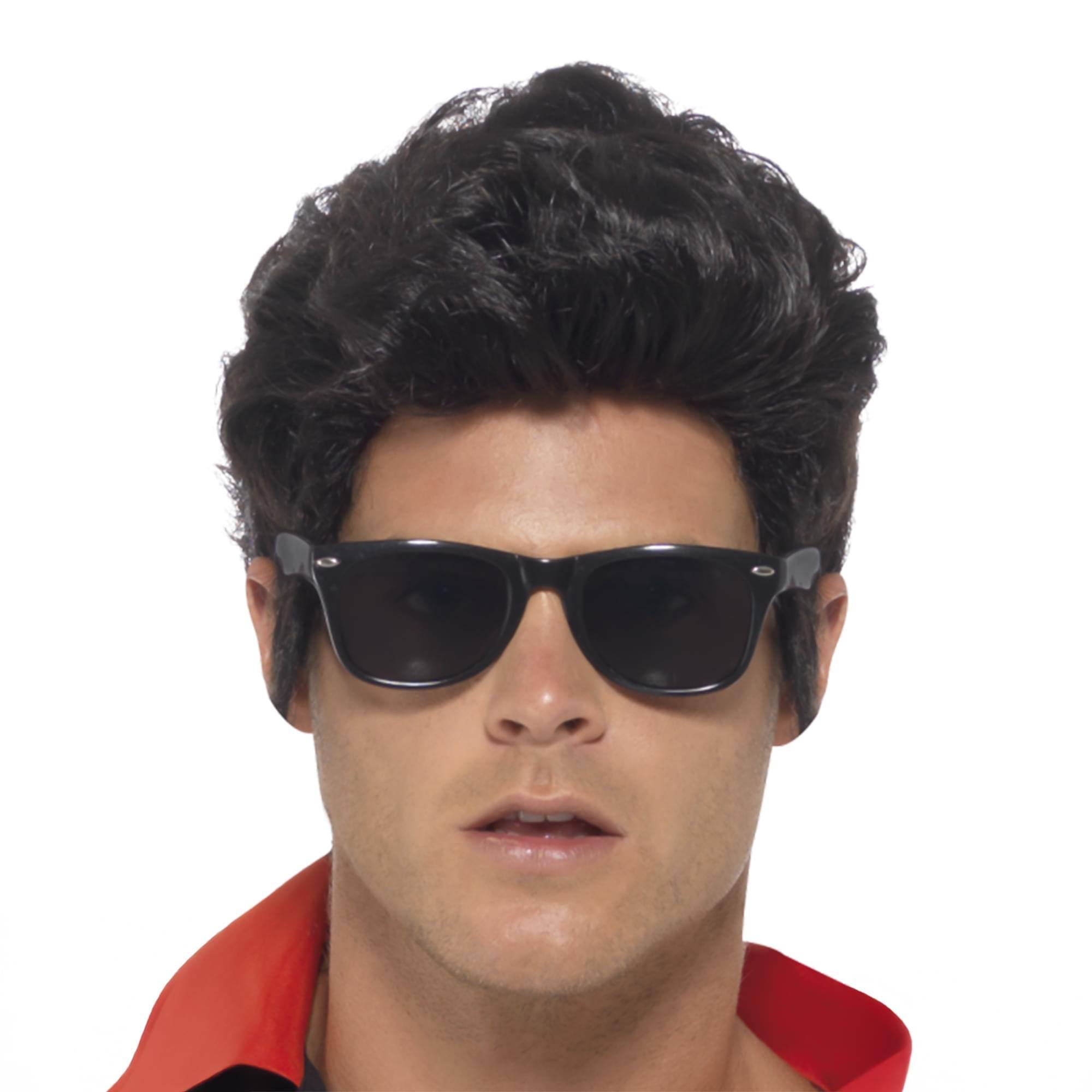 Front. Smiffys - Black 50s Glasses Adult Costume - Black.