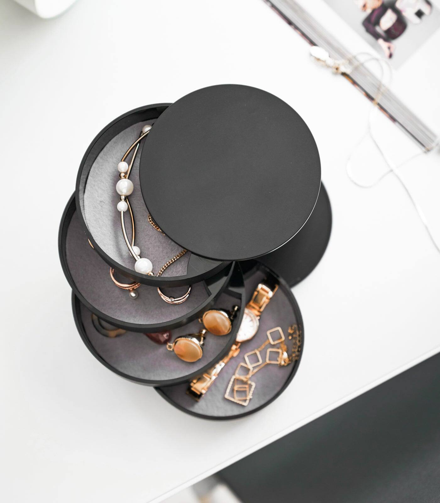 Alt View 8. Yamazaki Home - Stacked Jewelry Organizer - White.