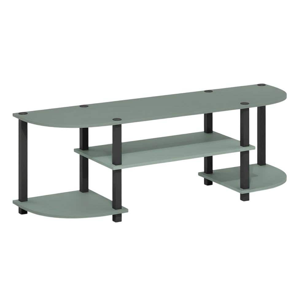 FurniFact - Sage Green TV Stand, 55-Inch Flat Screen, Open Shelves, Rounded Corners - White price history on PriceWatchPro