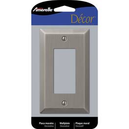 AMERELLE - Century Antique 1 gang Stamped Steel Decorator Wall Plate 1 pk - Nickel