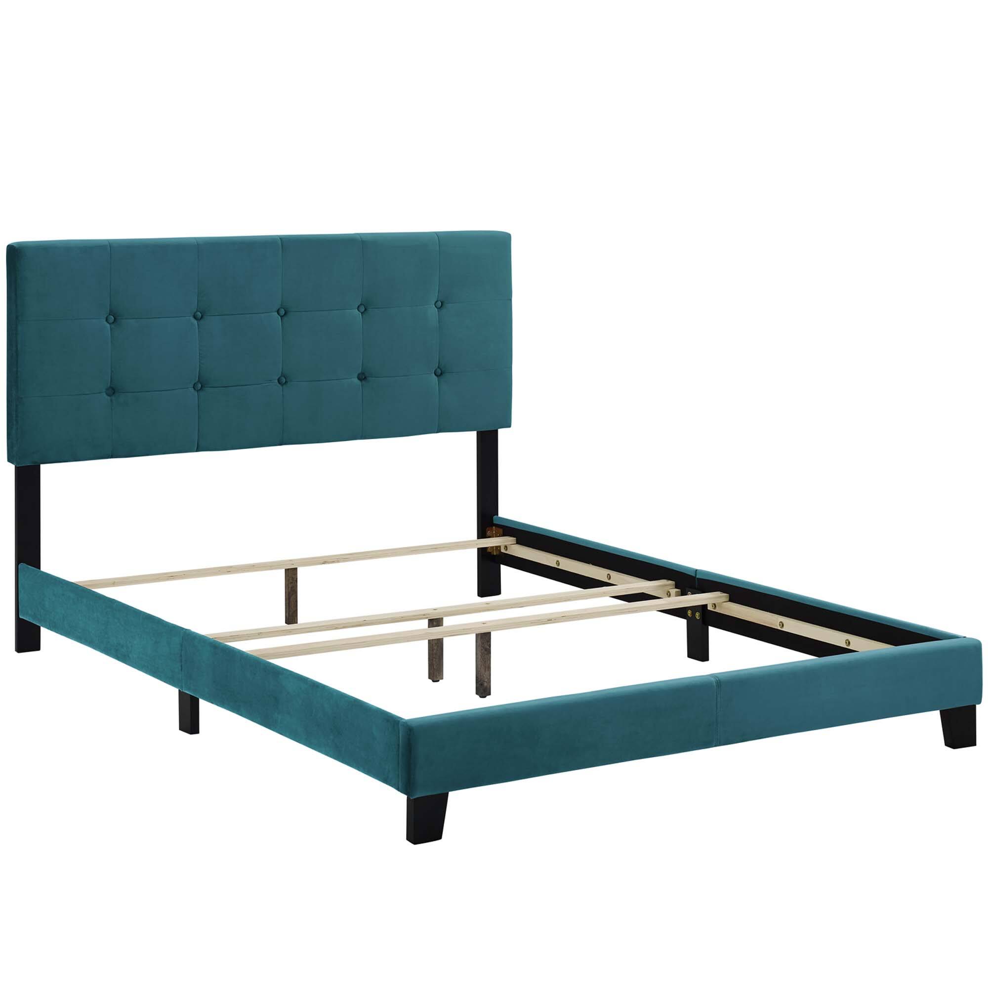 Back. Modway - Amelia Performance Velvet Queen Bed - Gray.
