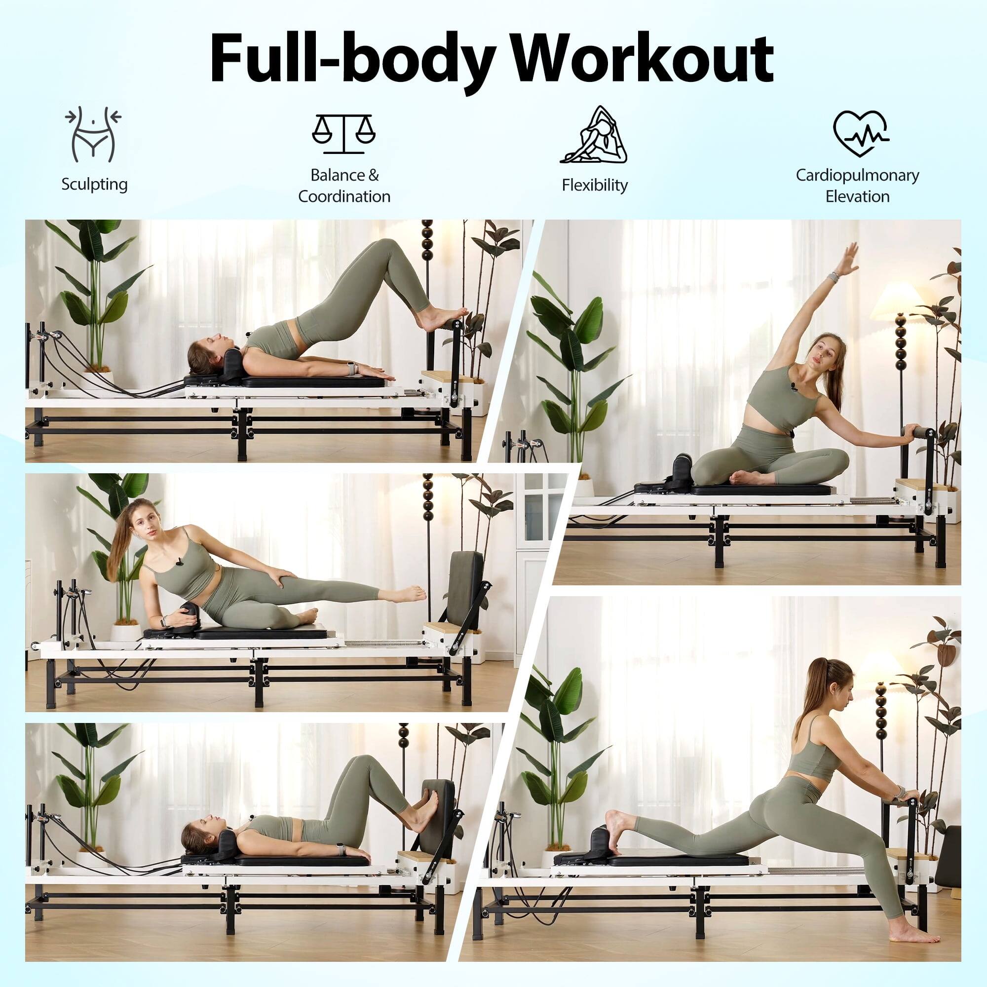 Full-body Workout

Sculpting
Balance & Coordination
Flexibility
Cardiopulmonary Elevation