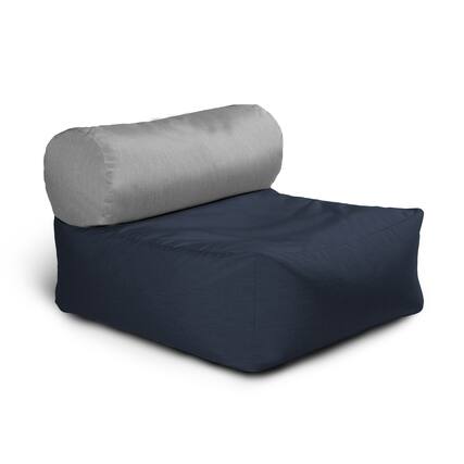Front. Jaxx - Jaxx Tybee Large Outdoor Lounge w/ Bolster - Navy - Navy.