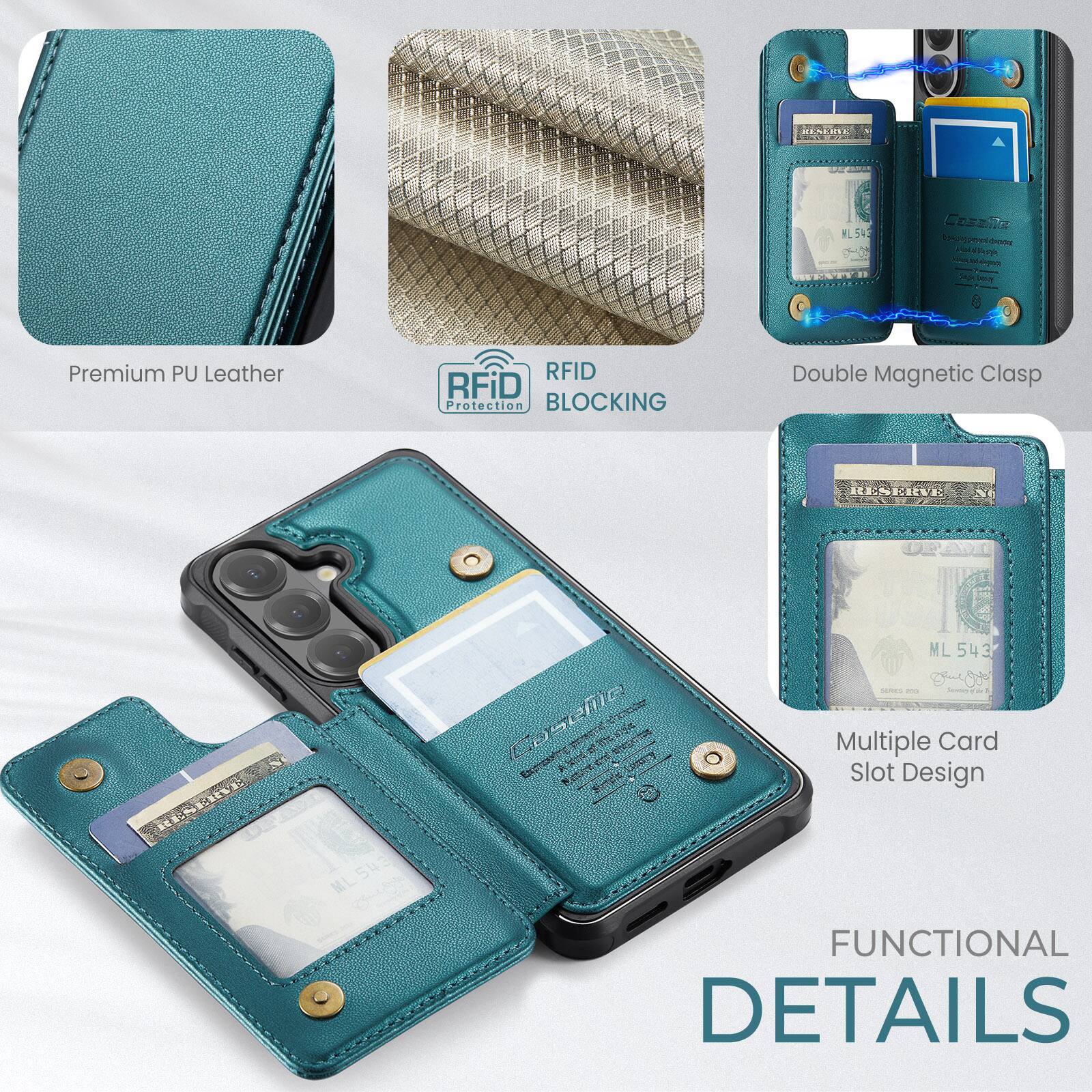 WLS4 Cozzia 1 Pee rea HT   Pa   Seny Premium PU Leather RFID RFiD Protection BLOCKING Double Magnetic Clasp K IE SEECN 1 ML543 ML OHoN ML 543 - di. CoSEIe  SONOTIC NC Multiple Card Slot Design T FUNCTIONAL DETAILS