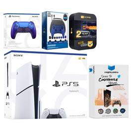 Playstation 5 Slim Disc with Extra Controller, Gamer Starter Kit and MightySkins Decal Voucher + 2 - PlayStation 5