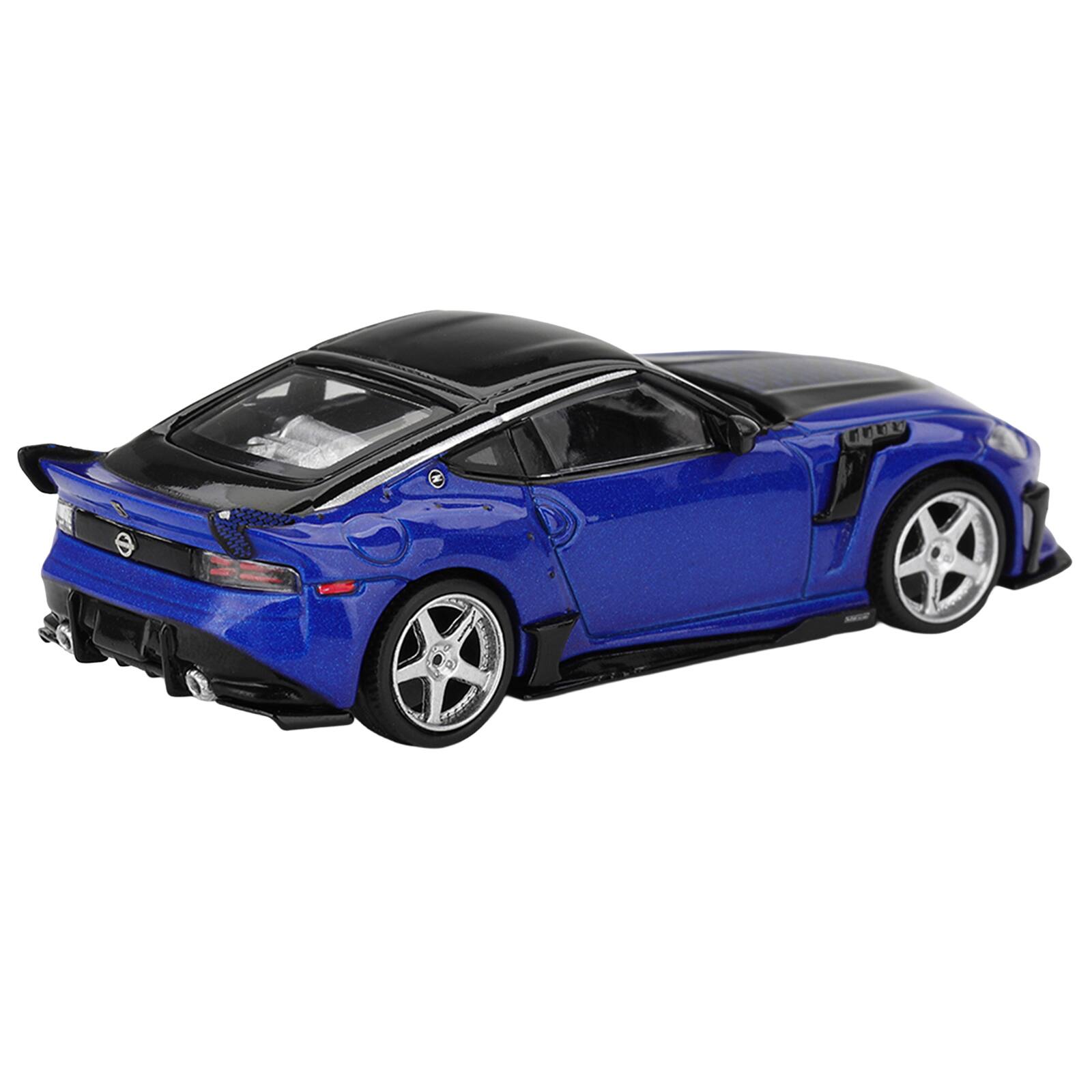 Alt View 2. True Scale Miniatures - Nissan Z VeilSide FFZ400 Seiran Blue Metallic with Black Top Limited Edition 1/64 Diecast Model Car by Mini GT.