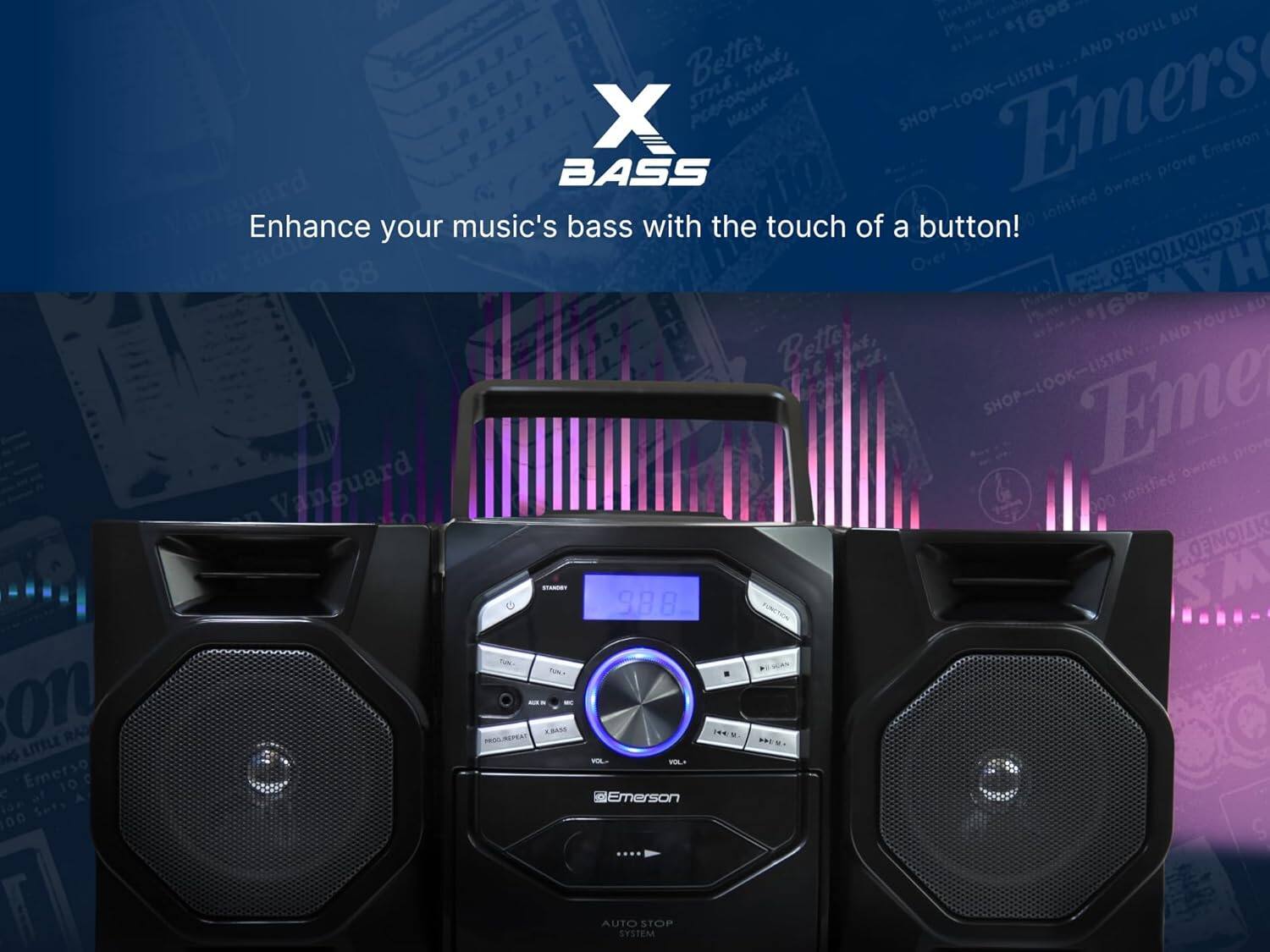 Enhance your music's bass with the touch of a button!