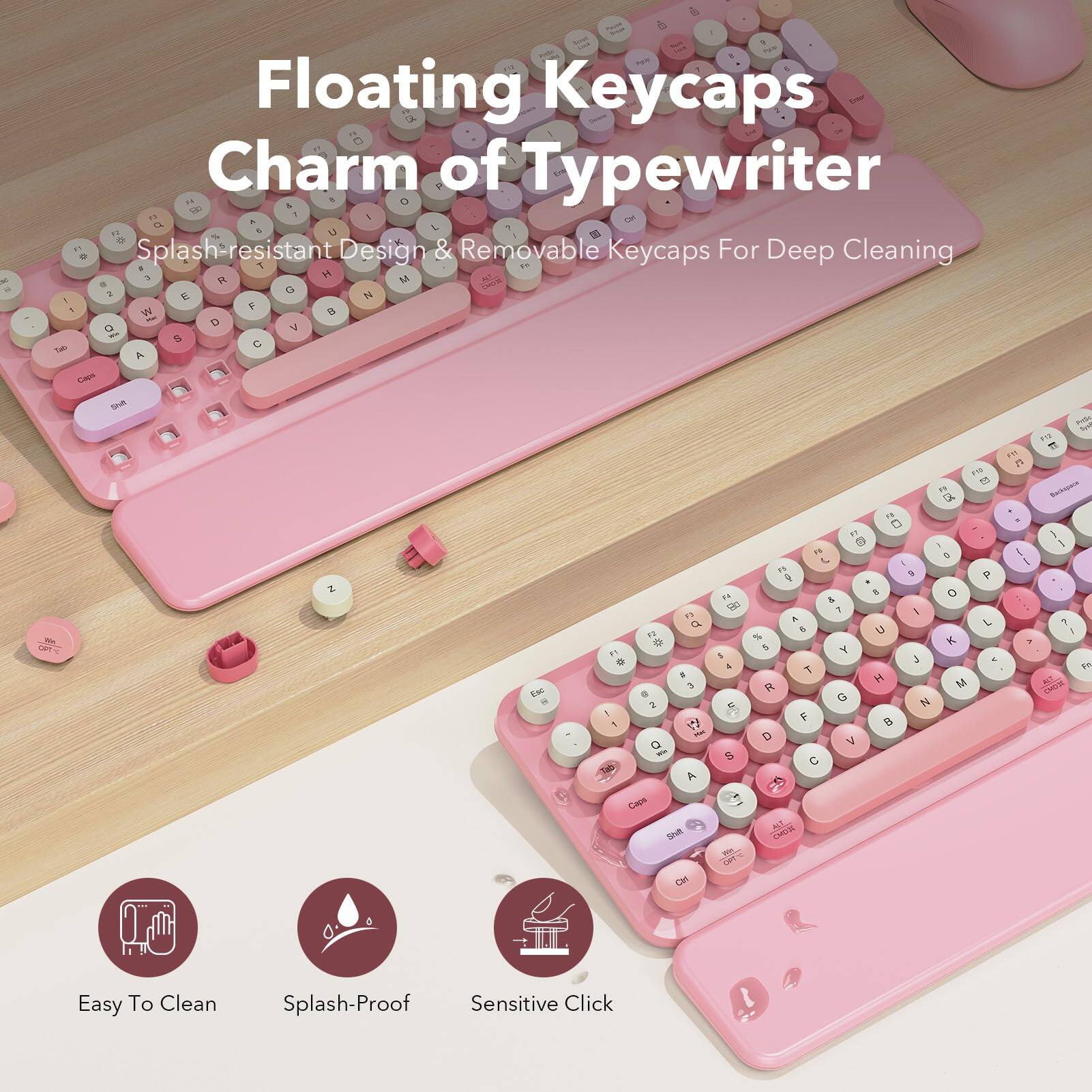 Floating Keycaps Charm of Typewriter

Splash-resistant Design & Removable Keycaps For Deep Cleaning

Easy To Clean
Splash-Proof
Sensitive Click