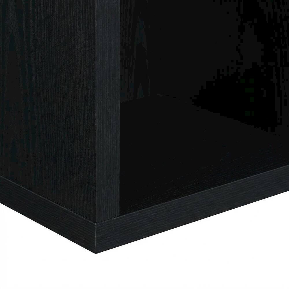 Alt View 3. FurniFact - Black end table with shelf for versatile living space use - Black.