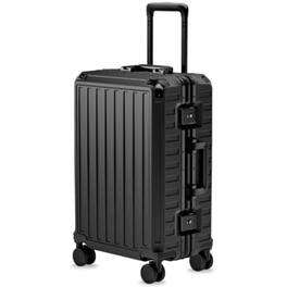 LUGGEX - 21 Inch Carry On Luggage with Spinner Wheels, Zipperless PC Hardside Aluminum Frame Suitcase 8010S - ZX-Core - Black