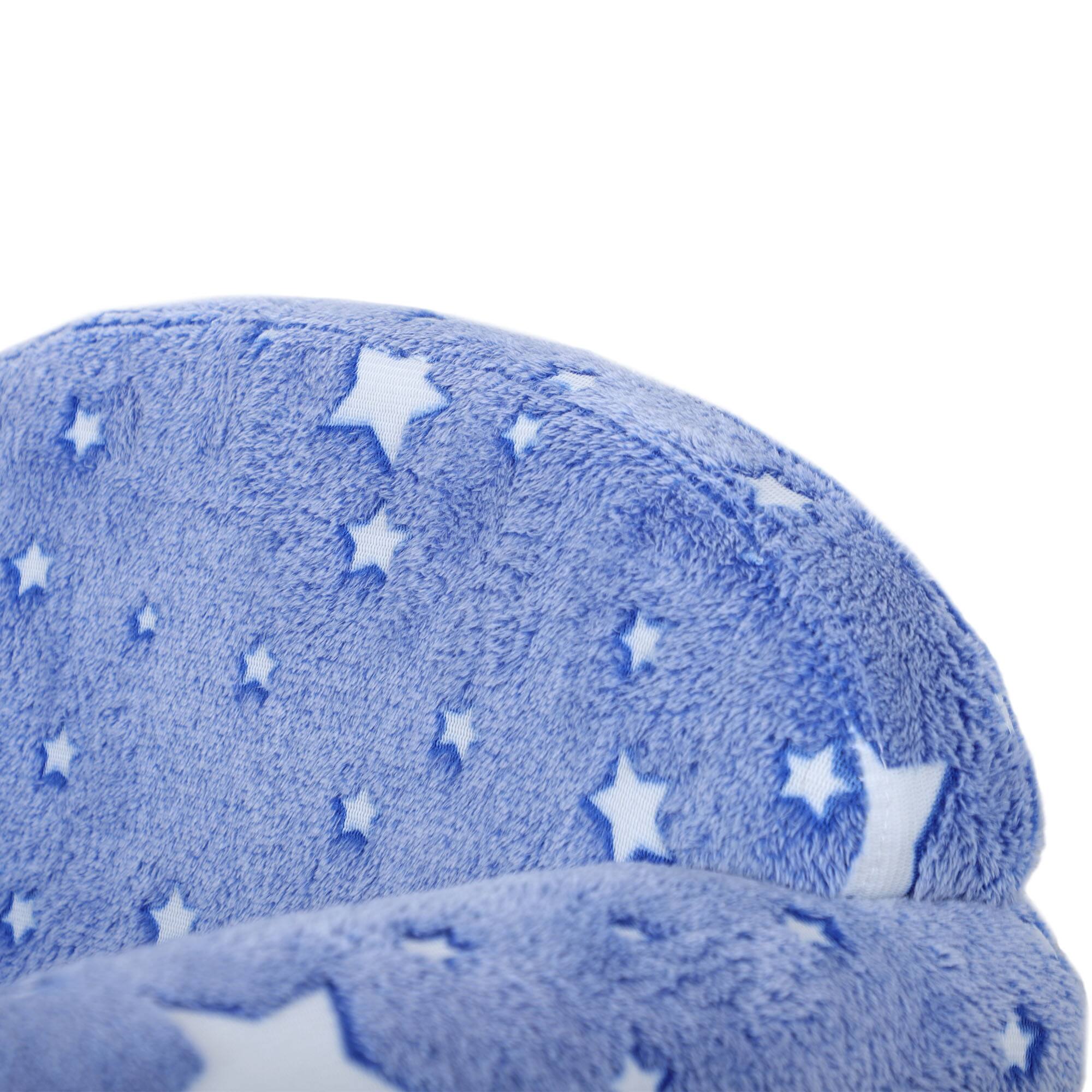 Alt View 5. Qaba - Kids Sofa Chair, Toddler Sofa with Glow in The Dark Fairy Design & Wooden Frame, Upholstered Baby Armrest Chair - Blue.